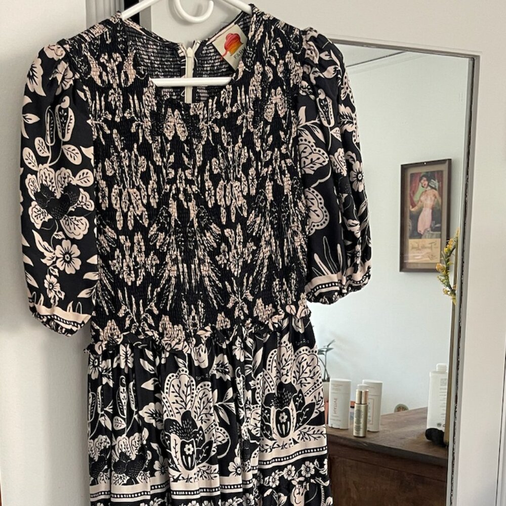 Black Graphic Floral Lenzing™ Ecovero™ Viscose Maxi Dress